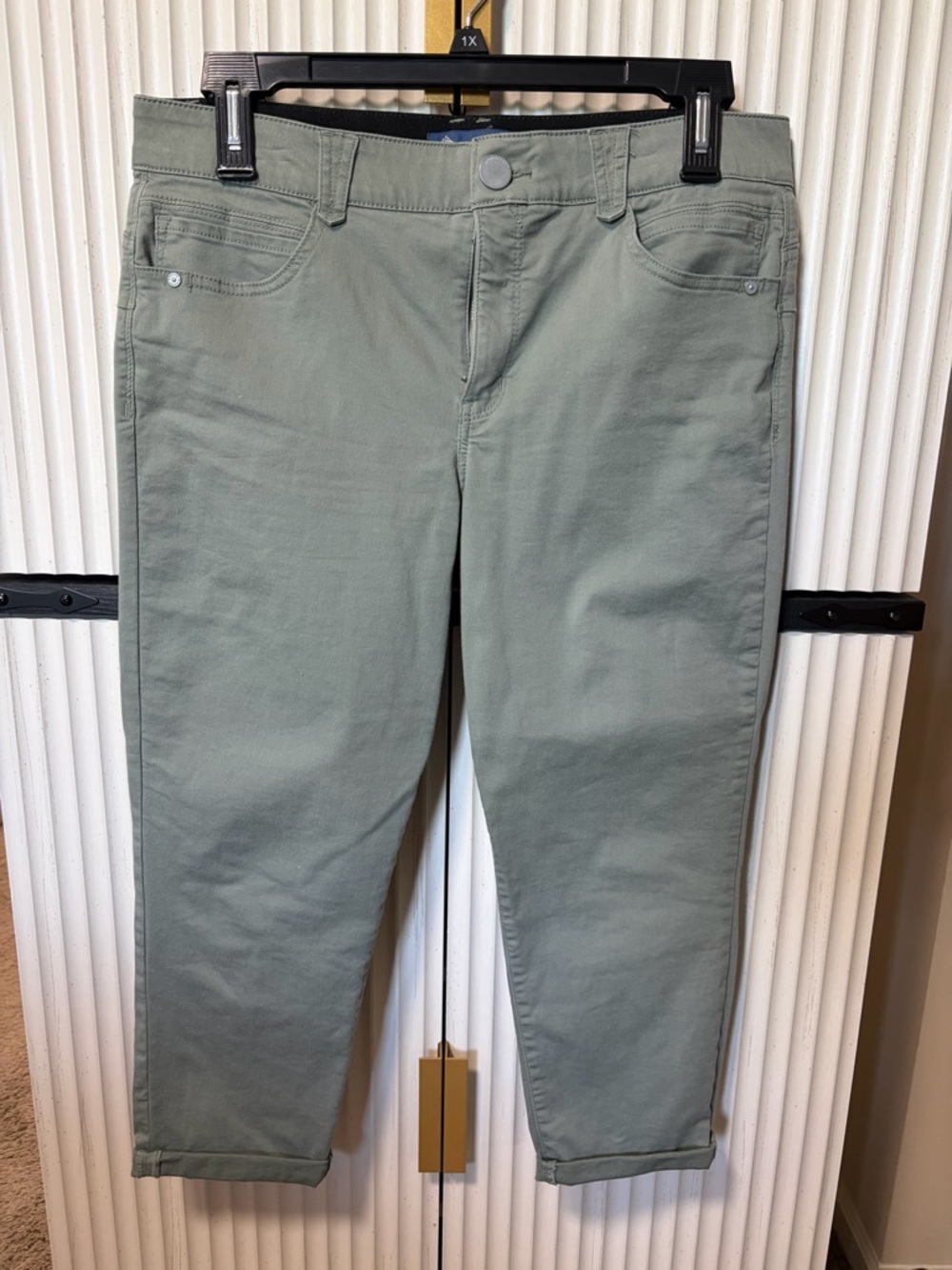 Democracy Ab Solution Sage Green Skinny Ankle Crop Stretch Jeans